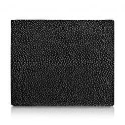 Ammoment - Stingray in Black - Leather Bifold Wallet with Center Flap - Avvenice