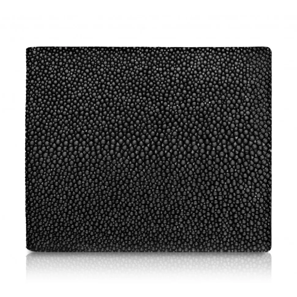 Ammoment - Stingray in Black - Leather Bifold Wallet with Center Flap - Avvenice