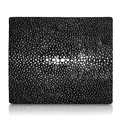 Ammoment - Stingray in Black - Leather Bifold Wallet - Avvenice