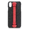 Ammoment - Stingray in Black and Red - Leather Cover with Finger Holder - Finger Cover - iPhone X - Avvenice