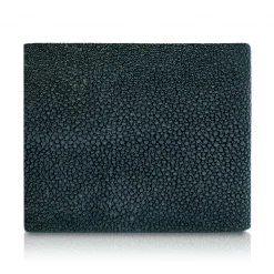 Ammoment - Stingray in Glitter Metallic Green - Leather Bifold Wallet with Center Flap - Avvenice