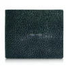 Ammoment - Stingray in Glitter Metallic Green - Leather Bifold Wallet - Avvenice