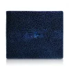 Ammoment - Stingray in Glitter Metallic Blue - Leather Bifold Wallet with Center Flap - Avvenice