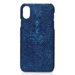 Ammoment - Stingray in Glitter Metallic Blue - Leather Cover - iPhone X - Avvenice