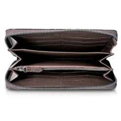 Ammoment - Stingray in Glitter Metallic Brown - Leather Long Zipper Wallet - Avvenice