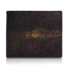 Ammoment - Stingray in Glitter Metallic Brown - Leather Bifold Wallet with Center Flap - Avvenice