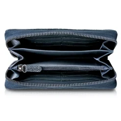 Ammoment - Stingray in Glitter Metallic Green - Leather Long Zipper Wallet - Avvenice