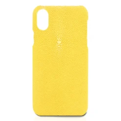Ammoment - Stingray in Yellow - Leather Cover - iPhone X - Avvenice