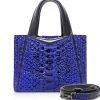 Ammoment - Vesper Bag Large in Python - NYX Blue - Luxury High Quality Leather Bag - Avvenice