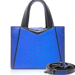 Ammoment - Vesper Bag Large in Python - Petale Blue - Luxury High Quality Leather Bag - Avvenice