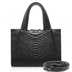 Ammoment - Vesper Bag Small in Python - Black - Luxury High Quality Leather Bag - Avvenice