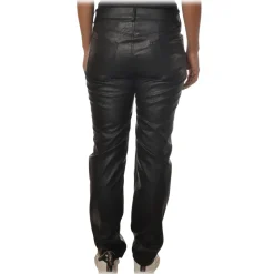Aniye By - Faux Leather Pants with Tie Detail - Black - Pants - Made in Italy - Luxury Exclusive Collection - Avvenice