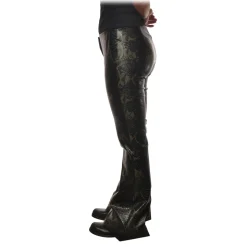 Aniye By - Faux Leather Pant with Python Print - Black - Pants - Made in Italy - Luxury Exclusive Collection - Avvenice