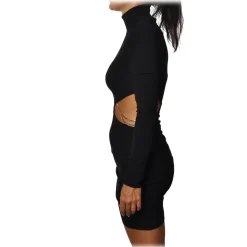 Aniye By - Short Dress with Opening Detail - Black - Dress - Made in Italy - Luxury Exclusive Collection - Avvenice