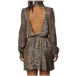 Aniye By - Spotted Dress with Flared Skirt - Black/Beige - Dress - Made in Italy - Luxury Exclusive Collection - Avvenice