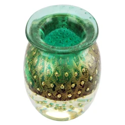 Ars Cenedese Murano - Bollinato Bown 24k Gold - Green Normal - Venetian Vase Handmade by Venetian Glassmasters - Luxury - Avvenice