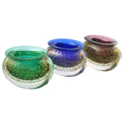 Ars Cenedese Murano - Bollinato Bown 24k Gold - Green Normal - Venetian Vase Handmade by Venetian Glassmasters - Luxury - Avvenice