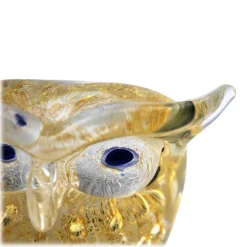 Ars Cenedese Murano - Bollinato Owl 24k Gold - Crystal - Handcrafted Venetian Vase Handmade by Venetian Glassmasters - Luxury - Avvenice