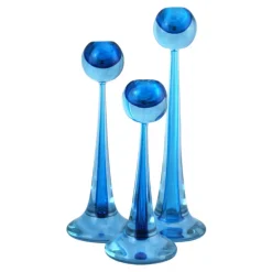 Ars Cenedese Murano - Set of Sommerso Candlesticks - Bicolor Blue - Candlesticks Handmade by Venetian Glassmasters - Luxury - Avvenice