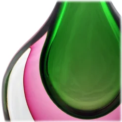 Ars Cenedese Murano - Sommerso Bottle - Green - Handcrafted Venetian Vase Handmade by Venetian Glassmasters - Luxury - Avvenice