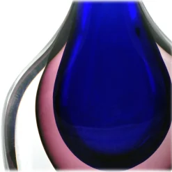 Ars Cenedese Murano - Sommerso Bottle - Ruby Blue - Handcrafted Venetian Vase Handmade by Venetian Glassmasters - Luxury - Avvenice
