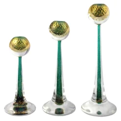 Ars Cenedese Murano - Sommerso Candlestick - Bollinato Gold - Candlesticks Handmade by Venetian Glassmasters - Luxury - Avvenice