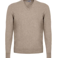 Avvenice - Athus - Man Loro Piana Cashmere V-Neck Sweater - Tundra - Knitwear - Luxury Exclusive Collection - Avvenice