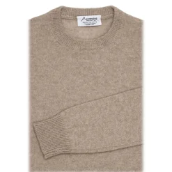 Avvenice - Athus - Man Loro Piana Cashmere Crew Neck Sweater - Tundra - Knitwear - Luxury Exclusive Collection - Avvenice
