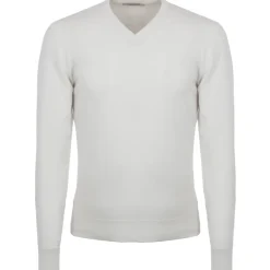 Avvenice - Athus - Man Loro Piana Cashmere V-Neck Sweater - White - Knitwear - Luxury Exclusive Collection - Avvenice