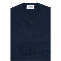 Avvenice - Athus - Man Loro Piana Cashmere V-Neck Sweater - Blue - Knitwear - Luxury Exclusive Collection - Avvenice