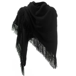 Avvenice - Cape - Precious Cashmere Keffiyeh - Black - Handmade in Italy - Exclusive Luxury Collection - Avvenice
