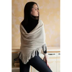 Avvenice - Cape - Precious Cashmere Keffiyeh - Beige - Handmade in Italy - Exclusive Luxury Collection - Avvenice