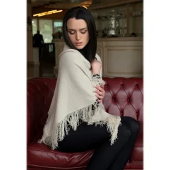 Avvenice - Cape - Precious Cashmere Keffiyeh - Beige - Handmade in Italy - Exclusive Luxury Collection - Avvenice