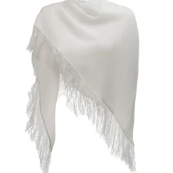 Avvenice - Cape - Precious Cashmere Keffiyeh - Pure Satin White - Handmade in Italy - Exclusive Luxury Collection - Avvenice