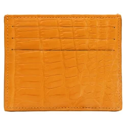 Avvenice - Crocodile Credit Card Holder - Orange - Handmade in Italy - Exclusive Luxury Collection - Avvenice