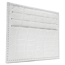 Avvenice - Crocodile Credit Card Holder - Pearly White - Handmade in Italy - Exclusive Luxury Collection - Avvenice