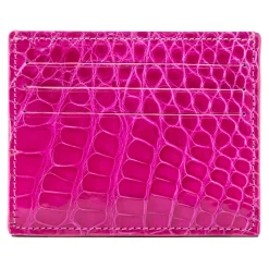 Avvenice - Crocodile Credit Card Holder - Pearly Fuchsia - Handmade in Italy - Exclusive Luxury Collection - Avvenice