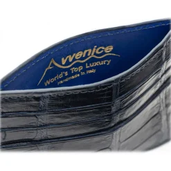 Avvenice - Crocodile Credit Card Holder - Blue - Handmade in Italy - Exclusive Luxury Collection - Avvenice