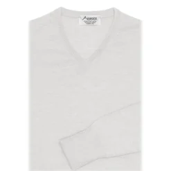 Avvenice - Finis - Man Loro Piana Extrafine Cashmere V-Neck Sweater - White - Knitwear - Luxury Exclusive Collection - Avvenice