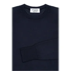 Avvenice - Finis - Man Loro Piana Extrafine Cashmere Crew Neck Sweater - Blue - Knitwear - Luxury Exclusive Collection - Avvenice