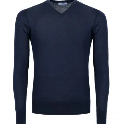 Avvenice - Finis - Man Loro Piana Extrafine Cashmere V-Neck Sweater - Blue - Knitwear - Luxury Exclusive Collection - Avvenice