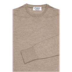 Avvenice - Finis - Man Loro Piana Extrafine Cashmere Crew Neck Sweater - Tundra - Knitwear - Luxury Exclusive Collection - Avvenice