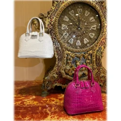 Avvenice - Imperium - Crocodile Bag - Pearly Fuchsia - Handmade in Italy - Exclusive Luxury Collection - Avvenice