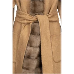 Avvenice - Margot - Cashmere and Sable Coat - Loro Piana Cashmere - Furs - Coats - Luxury Exclusive Collection - Avvenice