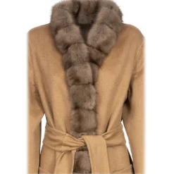 Avvenice - Margot - Cashmere and Sable Coat - Loro Piana Cashmere - Furs - Coats - Luxury Exclusive Collection - Avvenice