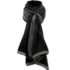 Avvenice - Precious Cashmere Scarf - Double Face - Bicolor - Black Anthracite - Handmade in Italy - Exclusive Luxury Collection - Avvenice