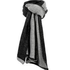 Avvenice - Precious Cashmere Scarf - Double Face - Bicolor - Black Grey - Handmade in Italy - Exclusive Luxury Collection - Avvenice