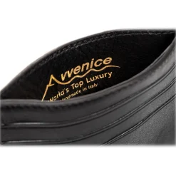 Avvenice - Premium Leather Credit Card Holder - Black - Handmade in Italy - Exclusive Luxury Collection - Avvenice
