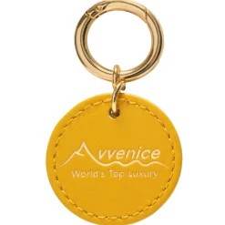 Avvenice - Premium Leather Pendant - Yellow - Keychain - Handmade in Italy - Exclusive Luxury Collection - Avvenice