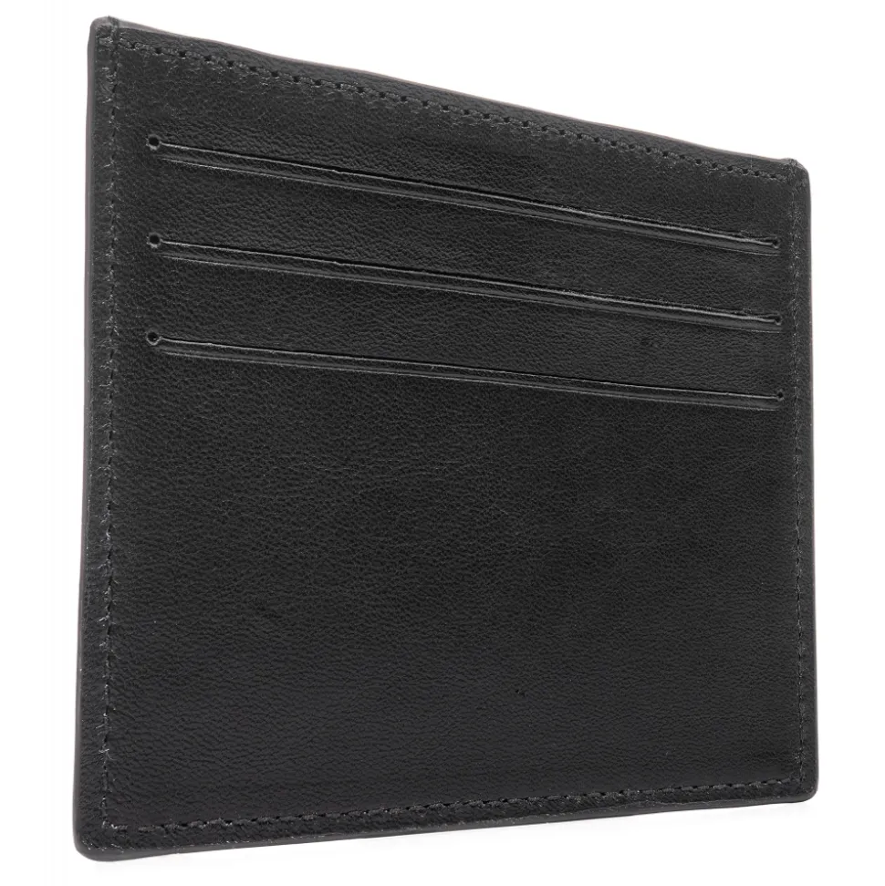 Avvenice - Premium Leather Credit Card Holder - Black Fuchsia - Handmade in Italy - Exclusive Luxury Collection - Avvenice